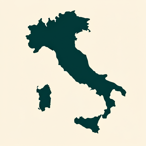 Silhouette map of Italy